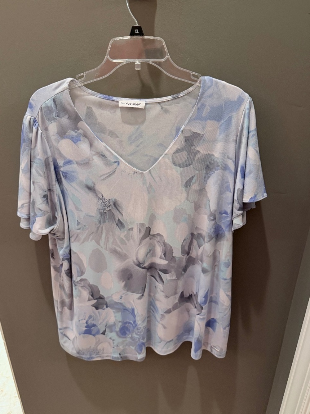 Shades of Blue Calvin Klein Jersey Knit Blouse XL